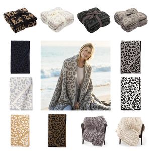 16 färger Leoparddesigner filt Multi-storlek Bekväm plysch ull barns audlt stickat hem mjukt omslag kastar filtar