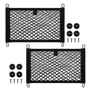 Auto-Organizer, 2 Stück, 45 x 25 cm, Kofferraum-Netztasche, Fracht-Aufbewahrungstasche, Innenbereich, geeignet für LKWs, Autos, SUVs, Boote