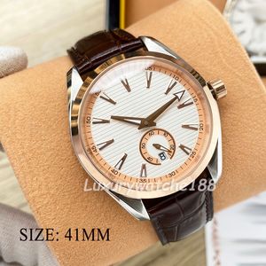 orologio da uomo orologi di design movimento orologi di lusso automatico 41MM cinturino in pelle di gomma acciaio inossidabile vetro zaffiro orologio impermeabile di alta qualità orologio aaa