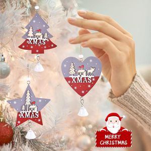 Decorazioni natalizie 2022 Ciondolo Ascolta albero a forma di stella a cinque punte Regali di ornamento personalizzato di Natale in legno A40