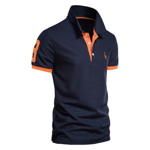 Herrpolo skjorta hjort broderi golfsport tees kort￤rmad lapel krage ungdomar arbetskl￤der grossist