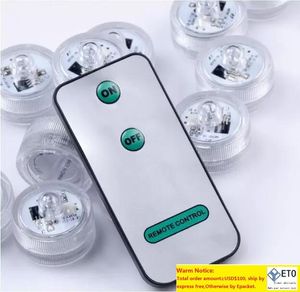 SXI 24pcslot White LED submers￭vel Velas leves de ch￡ com controle remoto Bateria de moedas substitu￭vel L￢mpada ￠ prova d'￡gua para