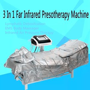 3 I 1 Pressoterapi Lymf Drainage Slimming Machine Infraröd lufttrycksdräkt Lymfatisk massager Fettborttagning Skönhetsutrustning med EMS