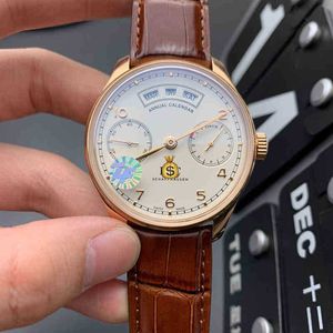 Superclone LW Watch Portugal Rose Gold Perpetual Calendar Seven Men's Leisure Business Automatyczny zegarek mechaniczny