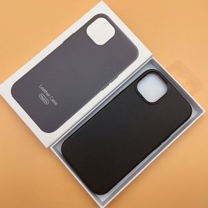 Läderfodral med Magsafe -telefonfodral för iPhone 14 13 12 Pro Max 14 Plus Case Magnetic Wireless Charging Mobile Back Cover