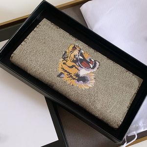 Men Long Purse Wallet Animal Print Leather Card Holder Woman Short Classical Coins Purses with Box