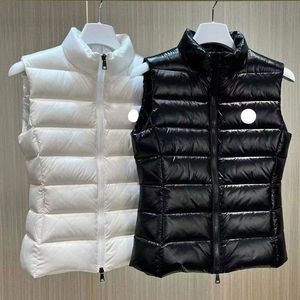 여자 다운 조끼 재킷 프랑스 디자이너 브랜드 민소매 레이디 조끼 럭셔리 자수 배지 겉옷 크기 S/M/L/XL