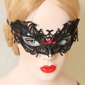 Venice Style Princess Half-Face Lace Mask Dance Sexy Bourgondy Crystal Black Butterfly Lace Masks Halloween Masquerade Accessoires