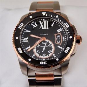 Brand New Calibre de Diver Automatic Mechanical Movement Mens Watch 18K Rose Gold w7100054 42mm Men's Wristwatc194b