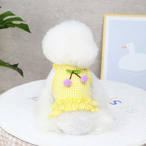 Dog Apparel Clothes Pet Vest Skirt Cute Cherry Dress For Small Dogs Puppy Mini Skirts Spring Summer Chihuahua Bichon York Cats Clothing