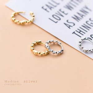 Hoop Earrings Modian Classic Gold Color Earring For Women Gift Sterling Silver 925 Light Beads Elegant Fine Jewelry Accessories