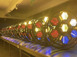 6PCS LEDステージエフェクトLED RGBレトロストロボ7x100Wコブ六角形のフラッシュバックグラウンドライトパーティーウェディング