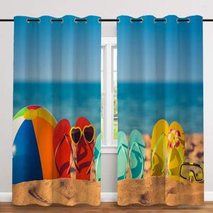 Cortina 2 PCs/sapatos de praia de praia espessada cortinas de blecaute da janela nórdica para quarto e sala de estar