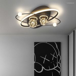 Lampadari Nordico Luce atmosferica Soggiorno di lusso Plafoniere a LED Moderno e minimalista Cerchio Tutto in rame Tavolo da pranzo Camera da letto