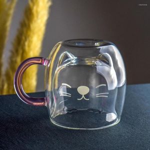 Muggs muggglas med dubbelbotten kreativ kaffekoppbest￤ndig kungfu te mj￶lksaft dryckware valentins dag g￥va