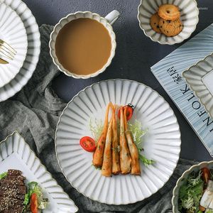 Dinnerware Sets Kitchenware Ceramic Tableware Western Plate Dinner Bowl Soup Square Coffee Cup White Glazed Chrysanthemum