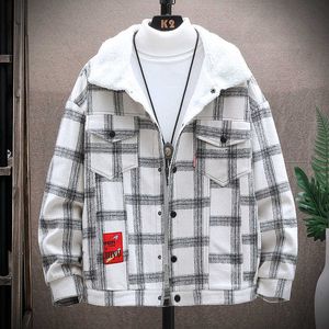 Jackets Men Parkas Schichten Winter männlicher Plaid Casual Dickern Parka Mantel Herrenmodes wasserd warm 2022 Neues Dropshipping Y2211