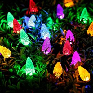 Strings 50/100 Count Christmas Fairy Light Garland C6 Strawberry LED Ciąg Wodoodporne oświetlenie świąteczne do dekoracji domu na patio