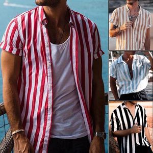 Camisas casuais masculinas manga curta camisa de linho com botão para baixo blusa sólida com decote em V