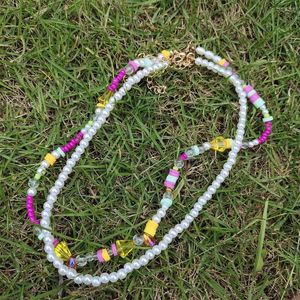 Choker Bohemian Colorful Beaded Seed Beads Double-layer Necklace Female Wedding Banquet Exquisite Glass Bead Pearl