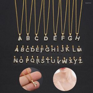 Colares pendentes Moda Moda Hip Hop Crystal Diã Gold Chain Alfabeto 26 A-Z Letra Inicial Charme Cara Jóias de Cara Jóias Para Mulheres