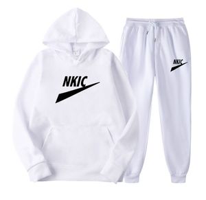 Autumn Tracksuit solidny kolor sportowy pullover dwuczęściowy zestaw męski swobodny bluzy bluzy garnitur z kapturem garnitur