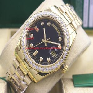 Fabryka dostawca zegarek szafir szklarski mm Day Date Black Diamond Bezel Asia Automatyczne mechaniczne męże W291M
