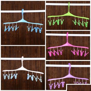 Hangers Racks Plastic Clothes Rack Removable 360 Degree Hook Design Hangers Wet And Dry Windproof Coat Hanger 2 1Ld Bb Drop Delive Dhqz4