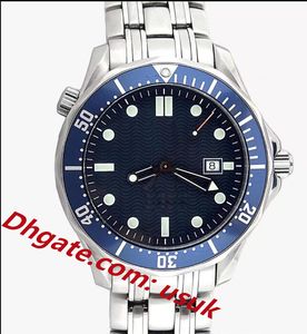 Orologio da uomo automatico quadrante blu meccanico 007 lunetta in ceramica james bond aqua orologi maschili master orologi in acciaio inossidabile nero orologi da polso da uomo scatola originale