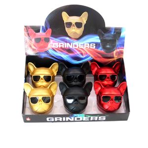 Grinder de ervas Acessório de fumantes liga de cachorro Cool Moagem Cigarros com kit de fumaça de gaveta