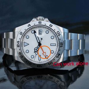 2 Выбор цвета Лучший механизм 42MM 2813 с модифицированным Asia 2813 Explorer Белый циферблат Черный II Мужские часы Часы