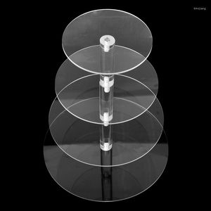 Bakeware Araçları Kek Tutucu Yuvarlak Akrilik 3/4 Tier Cupcake Stand Montaj ve Sökmek Ev Doğum Günü Partisi Dekorasyon Hediyesi