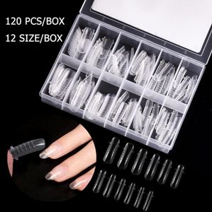 False Nails PcsBox Fake Poly Extension Gel Dual Nail Form Coffin Clear Ballerina Tips Quick Building9015578