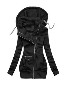 女性用ジャケット冬の女性ソリッドパーカースウェットシャツファッションカジュアルスリム長袖コートストリートウェアジッパージャケットトップフェムT221105