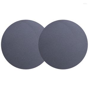 Table Mats 2pcs Faux Leather Bowl Waterproof Heat Resistant Round Cup Mat Tableware Insulation Placemat Home Decor