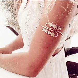 Bangle Punk Gold Eloy Spiral Armband Swirl Upper Arm Open Cuff Armlet Bandles Armeletsfor Women Boho Gypsy Party Jewelry Gift