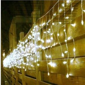 5m 200leds lichten flitsende rijstrook led string ijzerplaatjes gordijn kerstmis tuin festival wit 110V-220V eu uk us au plug267w