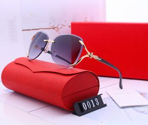 0013 Carter Nuovo occhiali da sole da sole bufalo corno Sport Sort Sun Giclani per uomini Donne senza cerchio di occhiali in legno di bamb￹ Eyewear con scatole Lunettes Gafas