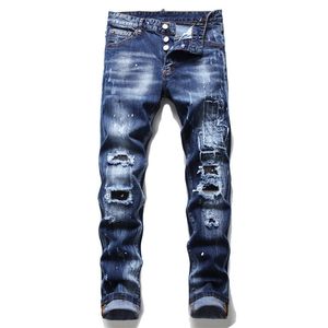 Entwerfen Sie neue Jeans für Männer, Hosen, Jeans, Skinny, Super-Stretch-Hose, hohe Taille, 90er-Jahre-Stretch-Denim-Hose, Hip-Hop-Streetwear, Badge-Hose