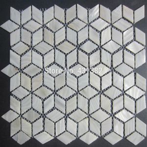 Rhombus Shell Mosaic Płytki Niural Pure White Mother of Pearl Tiles Kitchen Backsplash Batread Placil Płytki D