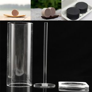 New Vertical Round Acrylic Fertilizer Soap Mould Manual DIY Craft Tool with Bottom Pallet Handmade Soap194J