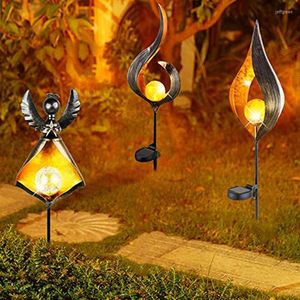 Flame Light Solar Metal Led Garden Led Garden Outdoor Effect Feature Ornamento Lâmpada Lâmpada de Paisagem