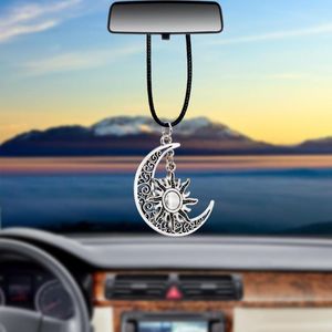 Interior Decorations Car Pendant Sun Moon Rearview Mirror Decoration Hanging Charm Ornaments Automobiles Cars Accessories Holiday Gifts