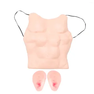 Racing Jackets 1 Set Funny Costume Decorative Pectoral Muscle Big Breasts Props For Masquerade Party