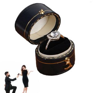 Aufbewahrungstaschen Vintage Ring Box Schmuck Für Frauen Boxen Verlobung Hochzeit Andenken Kleine Organizer Reise Tragbare