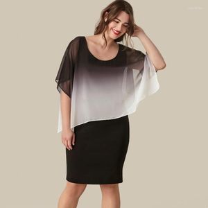 Plus Size Dresses Elegant Summer Chiffon Dress Women Loose Chic Cloak Party Ladies Large Casual Shift 5XL 6XL 7XL 8XL