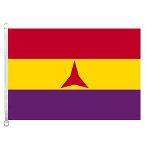 Espagnol Republicain Brigades Internationales Flag Banner x5ft x150cm Polyester GSM Warp Sticke Fabric Outdoor Flag226i