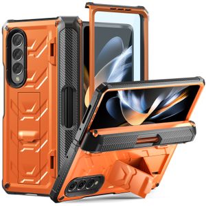 Armorer Hinge Cases For Samsung Galaxy Z Fold 4 Fold 3 5G Case Hard Rugged Shockproof Pen Holder Stand Protection Cover