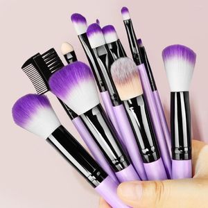 Pennelli trucco 13 pezzi Set viola per cosmetici Soft Cute Beauty Foundation Powder Eyeshadow Concealer Blending Brush