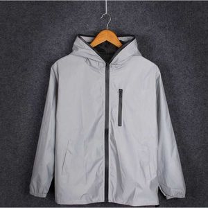 Women's Jackets Hot Men's Full Reflective Jacket Light Hoodies Women Jackets Hip Hop Waterproof Windbreaker Hooded Streetwear Coats Man Oversize T221105